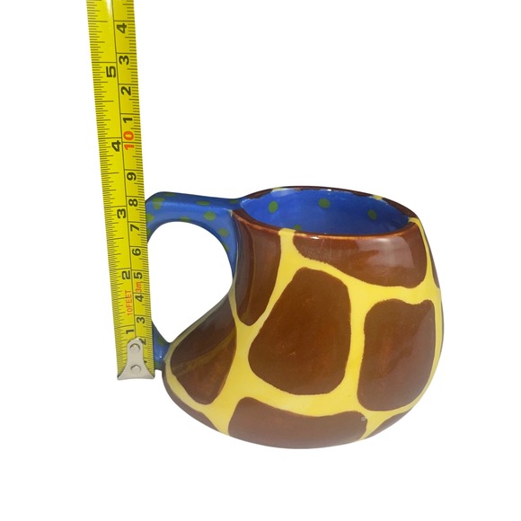 Giraffe Print Ceramic Mug Safari Animal Boho Whimsical Cottagecore Coffee Cup - Picture 6 of 9